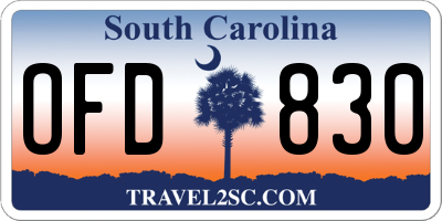 SC license plate OFD830