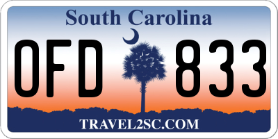 SC license plate OFD833