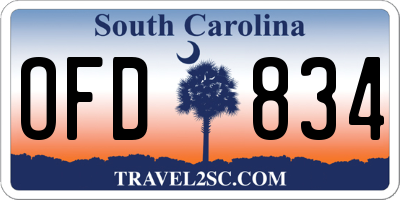 SC license plate OFD834