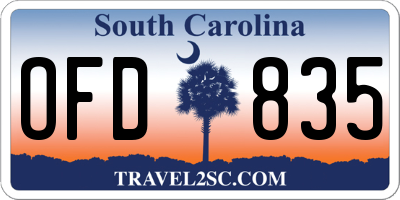 SC license plate OFD835