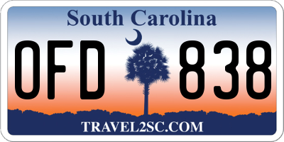 SC license plate OFD838