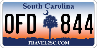 SC license plate OFD844