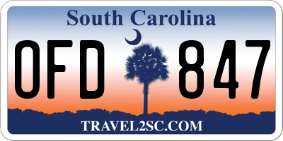 SC license plate OFD847