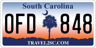 SC license plate OFD848