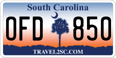 SC license plate OFD850