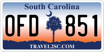 SC license plate OFD851