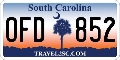 SC license plate OFD852