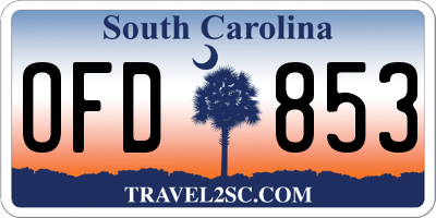 SC license plate OFD853