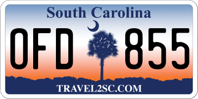 SC license plate OFD855