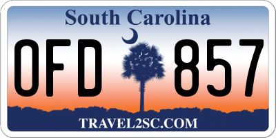 SC license plate OFD857