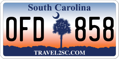 SC license plate OFD858