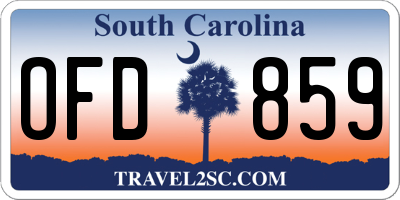 SC license plate OFD859
