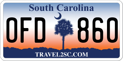 SC license plate OFD860