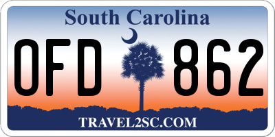 SC license plate OFD862
