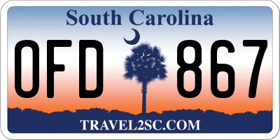 SC license plate OFD867