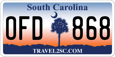SC license plate OFD868