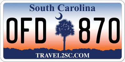 SC license plate OFD870