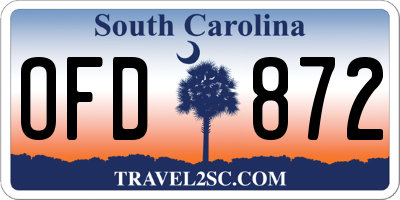 SC license plate OFD872