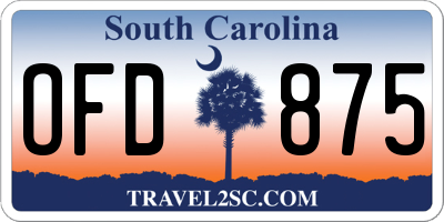 SC license plate OFD875