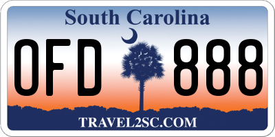 SC license plate OFD888