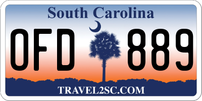 SC license plate OFD889