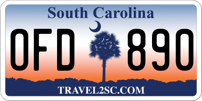 SC license plate OFD890