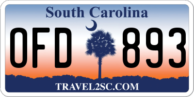 SC license plate OFD893