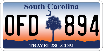 SC license plate OFD894