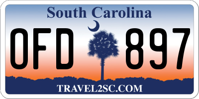 SC license plate OFD897