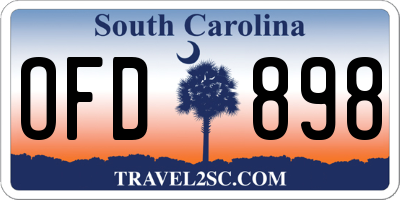 SC license plate OFD898