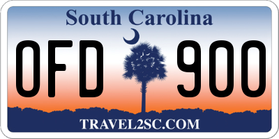 SC license plate OFD900