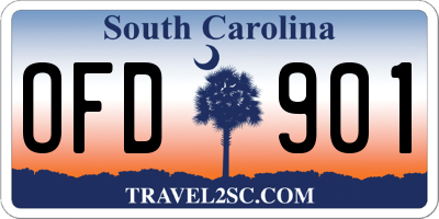 SC license plate OFD901