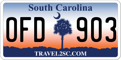 SC license plate OFD903