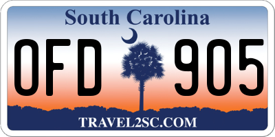 SC license plate OFD905