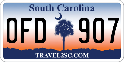 SC license plate OFD907