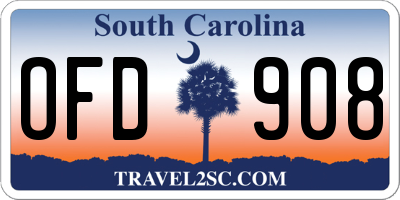SC license plate OFD908