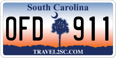 SC license plate OFD911