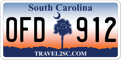 SC license plate OFD912