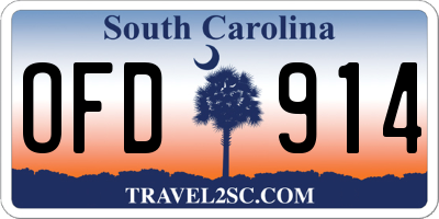 SC license plate OFD914