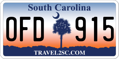 SC license plate OFD915