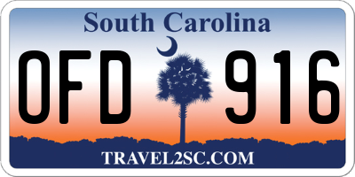 SC license plate OFD916