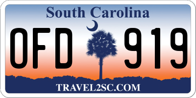 SC license plate OFD919