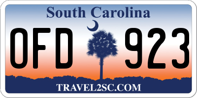 SC license plate OFD923