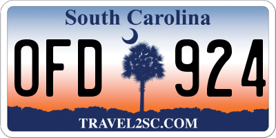 SC license plate OFD924