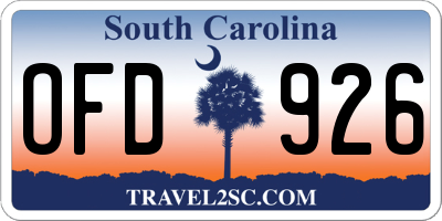 SC license plate OFD926