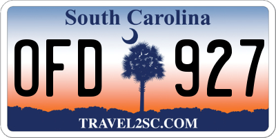 SC license plate OFD927