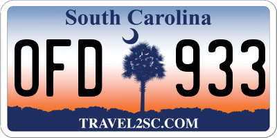 SC license plate OFD933
