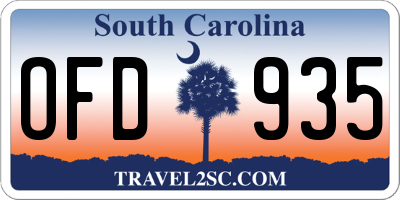 SC license plate OFD935