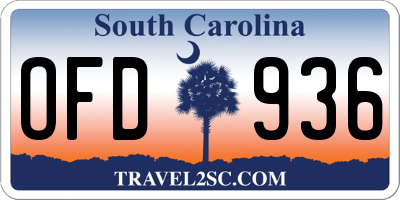 SC license plate OFD936