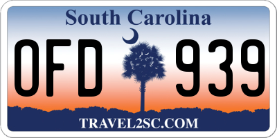 SC license plate OFD939